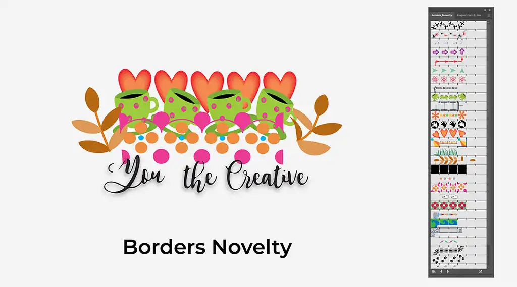 features of borders novelty brush for adobe illustrator