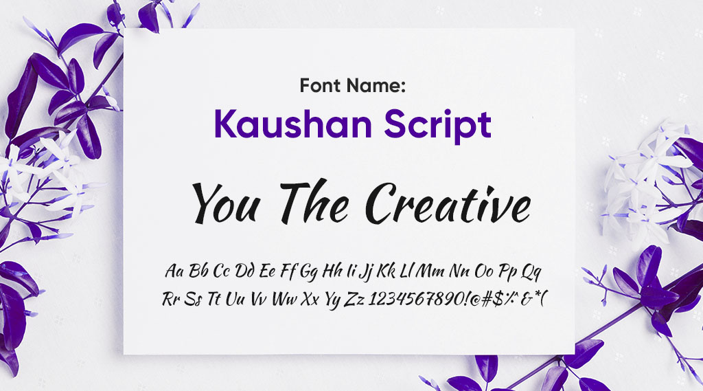 how does Kaushan script font look like 