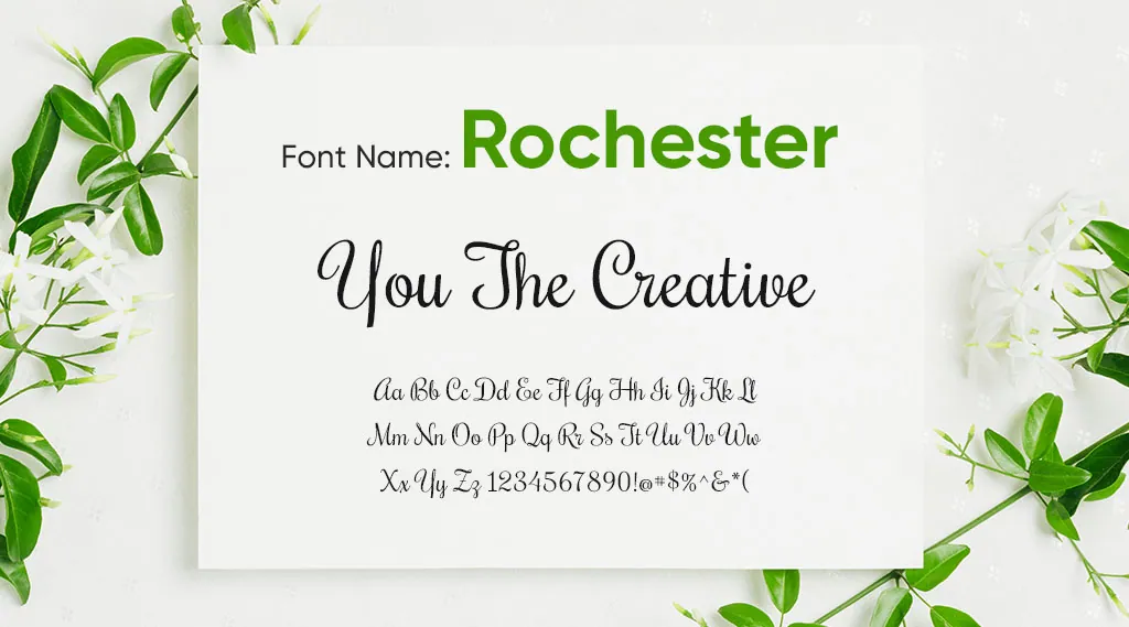 Rochester font looks like this