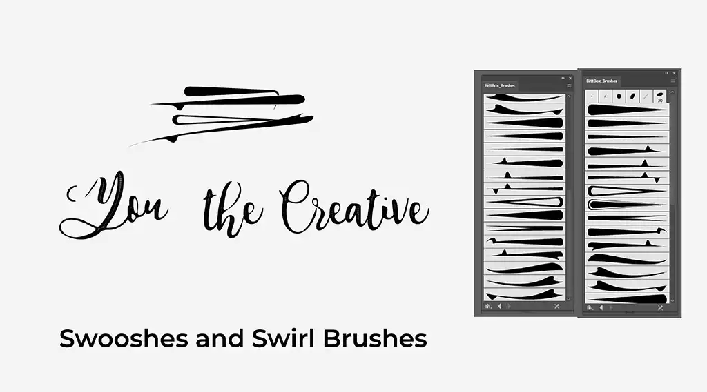 features of swooshes and swirls brush for adobe illustrator