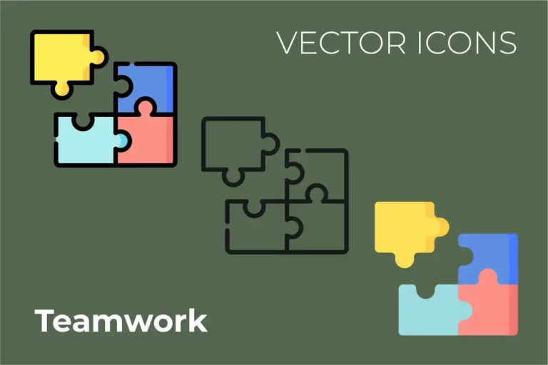 Teamwork free vector icon set