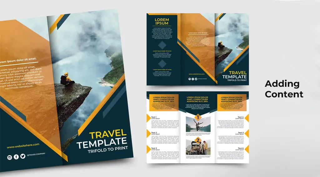 how to add content in photoshop brochure 